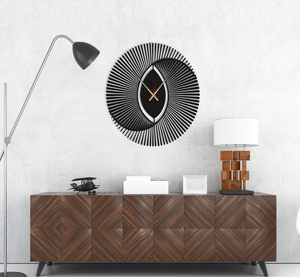 Horloge murale contemporaine en métal de qualité supérieure Design suspendu industriel élégant Mouvement à quartz Aiguille Maison moderne Face unique - Product Image 1