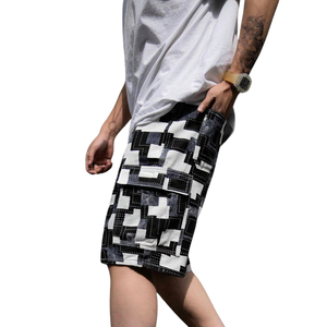 Pantalones Cortos Cargo de Mezclilla Vintage para Hombre, Lavado Claro, Estampado Geométrico, Cintura Media, Casuales, Transpirables, de Secado Rápido, de Algodón, para Gimnasio - Product Image 5