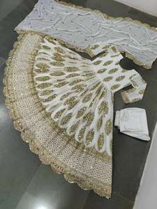 Lancement d'une nouvelle robe de soirée de styliste, Look broderie lourde, séquence de travail avec dupata, vêtements fantaisie, robe traditionnelle - Product Image 5