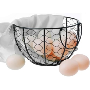 Vintage Style Iron <b>Egg</b> Holder with Standing Type Multi Color Finish Sustainable Design for Farmhouse Kitchen Country Home Decor - Product Image 3