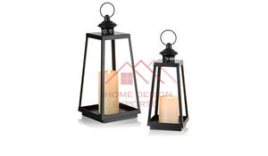 โคมไฟเทียนโลหะสีทองพร้อมด้ามไม้กลมสำหรับจัดงานแต่งงานและตกแต่งบ้าน - Product Image 4