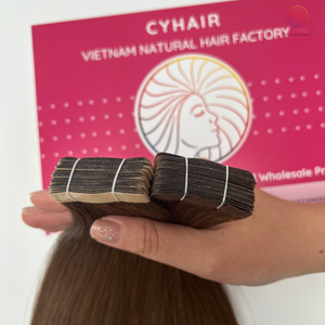 Extensiones de cabello humano natural vietnamita alineado con cutícula, estilo rizado italiano de onda profunda, cinta incluida, novedad de 100% - Product Image 2