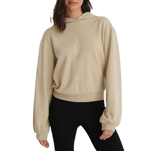 Sudadera con capucha de algodón 100% Unisex personalizada para mujer, sudadera de manga larga de Color sólido para deporte, gimnasio, ejercicio, lana lisa - Product Image 6