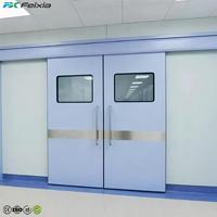 Porte coulissante automatique hermétique sans contact, conforme aux normes GMP, surface finie, prévention des incendies, pour hôpital, salle d'opération, atelier