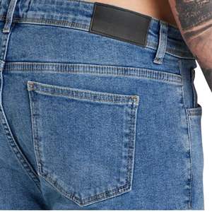 Pantalones cortos ajustados para hombre, pantalones cortos de mezclilla azul medio elásticos de corte clásico, ropa de verano, pantalones cortos informales elegantes de aspecto limpio, pantalones cortos cónicos - Product Image 5