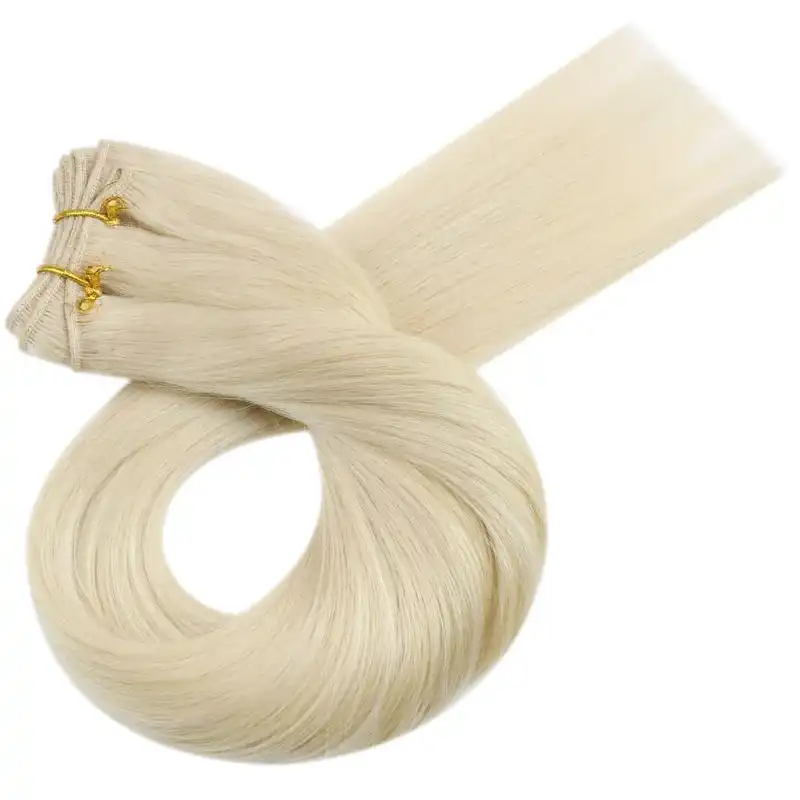 Hair Weave Style Sew in Platinum Blonde Color Remy Human Hair Color #60, Wholesale factory price 100 Vietnamese human hair