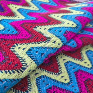 Belle multicolore Jacquard tissé tissu chaîne tricoté filles femmes respirant poids lourd sac matériel fil teint Zigzag - Product Image 6