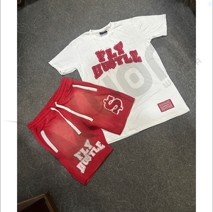 Ensemble deux pièces vintage pour hommes avec logo personnalisé délavé au soleil T-shirts Boxy délavés à l'acide Shorts respirants Streetwear d'été - Product Image 4