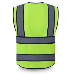 Chaleco reflectante de seguridad de dos tonos de alta visibilidad con bolsillos y chaleco reflectante de construcción con cremallera a precio barato - Product Image 2