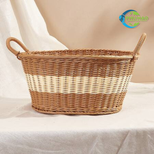 Article chaud!!! Panier de pays vintage vietnamien en rotin tissé à la main panier de pique-nique cadeau oeuf de Pâques avec poignée pour toutes les sorties - Product Image 5