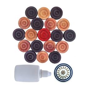 Jetons de Carrom en bois, 24 ou 20 pièces, avec un marteau de frappe (24 pièces au total) - Product Image 3