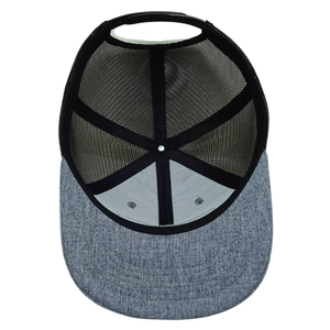 Casquette Trucker 6 Panneaux Personnalisée avec Logo OEM, Patch Textile, Structurée, Gris et Noir, Maille, Boucle Simple en Plastique, Vente en Gros - Product Image 5