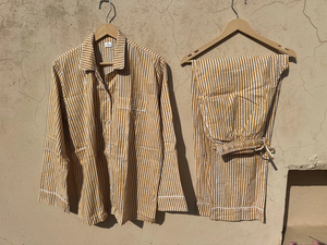 Ensemble pyjama indien 100% coton léger ultra doux robe de nuit femmes pantalon en coton avec chemise - Product Image 2