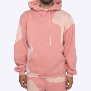 Sudaderas con capucha de calidad superior para hombres con diseño de trabajo de panel Sudaderas con capucha de bloque Color Rosa Sudaderas con capucha de lana de algodón de doble tono - Product Image 1