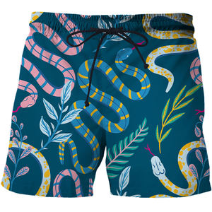 Short de bain écologique et respirant High Street pour homme, taille élastique, design personnalisé, multicolore polyester/coton uni - Product Image 3