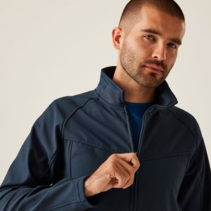 Veste Softshell Homme Hiver Extérieur Bleu Marine Respirante Coupe-Vent avec Col Montant, Logo OEM Personnalisé de Haute Qualité 2026 - Product Image 6