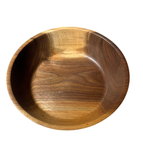 Bol de service en bois rustique, plateau en bois massif naturel pour servir des collations, des fruits et des salades, pour une utilisation sur la table de cuisine ou à manger - Product Image 1