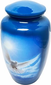 Pigeon dans le ciel Urnes en aluminium pour cendres humaines Urnes de crémation pour femme adulte pour maman papa Urnes commémoratives décoratives Cendres Grand - Product Image 3