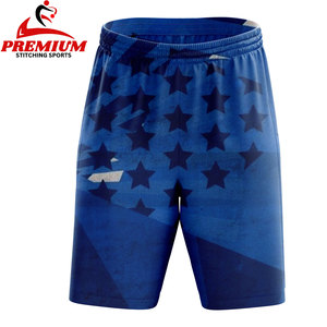 กางเกงขาสั้นผ้าโพลีเอสเตอร์ผ้าสแปนเด็กซ์ของผู้ชายสำหรับออกกำลังกายกางเกงออกกำลังกายขาสั้นผ้าตาข่ายระบายอากาศได้ดีผลิตตามสั่งแบบใหม่ - Product Image 1