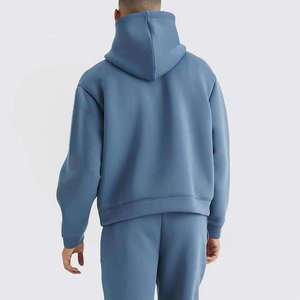 Nouvelle conception Survêtement de sport décontracté pour homme avec capuche à cordon, imprimé uni, pour l'hiver, jogging et fitness - Product Image 5