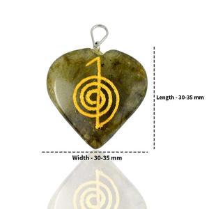 Pendentif pierre Labradorite coeur cho ku rei pendentif collier en cristal pierre naturelle guérison charme agate collier pierres précieuses emf - Product Image 6