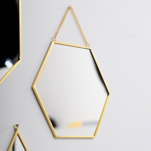 Espejo de pared dorado decorativo pequeño personalizado, mini espejos enmarcados con borde dorado para sala de estar, dormitorio, decoración de pared de forma única - Product Image 6