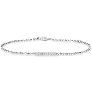 IGI certificado precio al por mayor corte Pave ajuste diamante Natural plata esterlina chapado en oro 0.10CTW barra estilo pulsera - Product Image 4