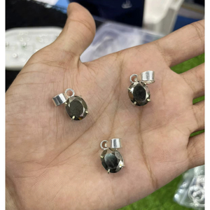 Colgante de Pirita India, Forma Ovalada Facetada, Gema Auténtica Tallada y Facetada, Estilo Boho, Verano, Collar de Playa - Product Image 1