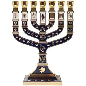 Menorah Hanukkah Candle Holder Brass Antique Finished Metal Aluminium 9 Menorah Candle Holder <b>Decorative</b> - Product Image 4