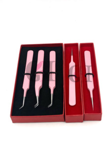 ที่หนีบขนตาแบบมืออาชีพ45องศาสีชมพูแบบใหม่อุปกรณ์เสริมความงามทำจากสแตนเลส - Product Image 5