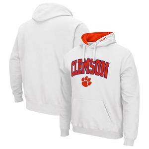 Clemson University Classic Men's 100% Cotton Fleece Hoodies Patrón sólido Logotipo apilado Cuello redondo bordado para primavera - Product Image 3