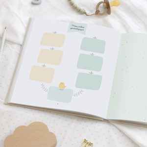 LABON Couverture en papier couché Cahier de mémoire pour bébé <span class=keywords><strong>Journal</strong></span> intime des 2 premières années <span class=keywords><strong>Journal</strong></span> de <span class=keywords><strong>naissance</strong></span> Milestone <span class=keywords><strong>Journal</strong></span> Newborn Keepsake Gift - Product Image 6