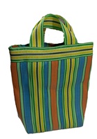 Sac de courses réutilisable en PP tissé recyclé, motif rayé personnalisé, avec poignées, pour supermarché, fabriqué en Inde, en gros, extra large