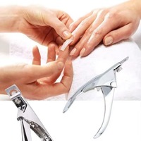 Coupe-ongles professionnel en acier inoxydable à lame courbée pour faux ongles, coupe-ongles pour doigts et orteils, ongles artificiels en gel, salon de manucure, à mâchoires larges