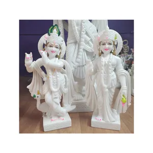 Personalizar O Design Puro Mármore Branco Deus Indiano Shree krishna Estátua Para A Adoração Produto De Artesanato Artesanal Item