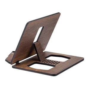 Soporte de libros de madera marrón con características sobresalientes Dispositivo de lectura manos libres para Mac y libro de cocina para uso en el hogar, la Oficina y el comedor - Product Image 2