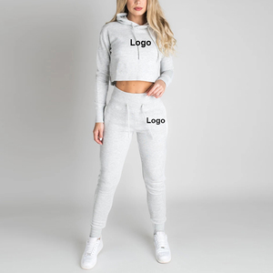 Survêtement de mode personnalisé pour femmes Dernière conception Ensembles de jogging uni Deux pièces Survêtements Jogging pour femmes - Product Image 4