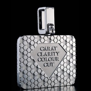 Pendentif personnalisé en argent sterling 925 avec logo 4CS | Pendentif glacé plaqué rhodium avec diamants Moissanite VVS - Product Image 4