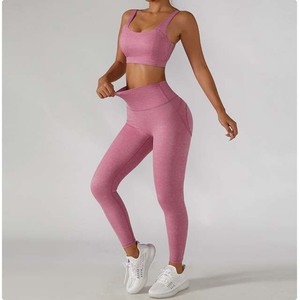 Conjunto de mallas y sujetador deportivo para mujer, ropa deportiva para entrenamiento, correr, Yoga, novedad - Product Image 4