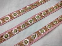 Dentelles florales dorées brodées de luxe avec découpe ajourée |   Fil Zari Métallique pour Bordures de Robes de Mariée et Fournitures de Bordures de Vêtements Ethniques Haut de Gamme