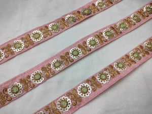 Handmade Embroidered Custom Silk Ribbon Various <b>Embroidery</b> <b>Materials</b> Multi Coloured Options Sequins <b>Embroidery</b> Eco-Friendly 1.5 - Product Image 2