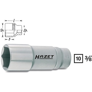 HAZET 880LG Llave de vaso de 6 puntas de 3/8 pulgadas, inserto blanco, 13 mm de longitud, 54 mm, características principales del producto HAZET - Product Image 4