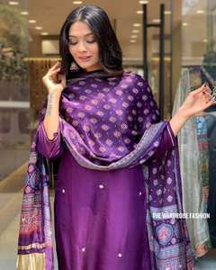 Vente chaude Salwar Kameez Costume Designer Tissu de soie romain avec Dupatta Prêt à porter pour les fonctions du Festival - Product Image 3