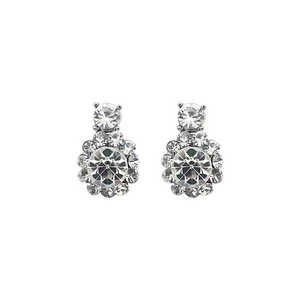 Kriaa Romantic Cute Stud Pendientes 1313811 Perla de agua dulce y topacio con chapado en rodio de plata para fiestas - Product Image 1