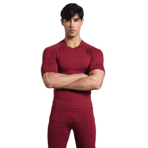 Camiseta de Compresión Deportiva para Hombre, Poliéster y Elastano, Ajustada, Elástica, Transpirable, de Secado Rápido, para Gimnasio y Entrenamiento, OEM Privado - Product Image 1