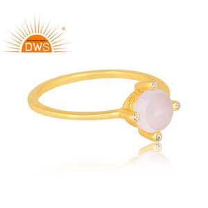 แหวนเงิน18K ชุบทอง18K ดีไซน์ล่าสุดแหวนพลอยสังเคราะห์สีรุ้งและดวงจันทร์อัญมณีผู้ผลิตเครื่องประดับชั้นดี - Product Image 3