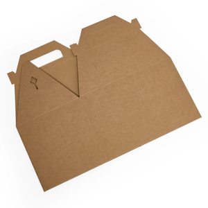 Kraft & White Gable Rigid Boxes Handle Recycled Kraft Paper for Food Snacks Skin Care Serum Cake Packaging Free Sample Available - Product Image 2