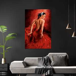 Póster de bailarina de flamenco roja de R. Magrini, arte de pared en lienzo - Product Image 3