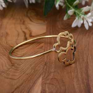Adjustable Gold Open <b>Cuff</b> for <b>Bracelet</b> Minimalist Floral Inspired Handmade Jewelry for Women <b>Fashion</b> Bangle - Product Image 2
