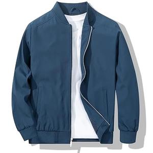 Venta caliente chaqueta de bombardero de lona frontal con soporte hecho a medida con cremallera al aire libre Casual Unisex transpirable ecológico antibacteriano - Product Image 1